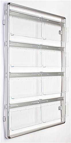 Wall Magazine Holders with Silver Finish & (16) Pockets Literature Rack