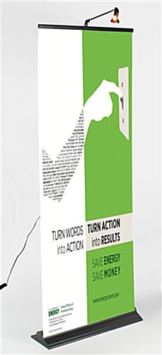 Affordable Banner Stand, Retractable Design 31" Wide Black Affordable Banner Stand