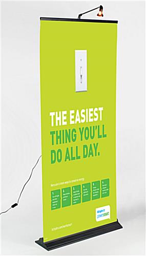 Roll Up Banner Economically Priced 35" Wide Black Finish Roll Up Banner