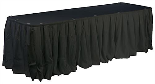 54 x 120-Inch, Black Polyester Table Covering Kit Fits 8-Foot Rectangular Tables Black Tablecloth With Box Pleated Skirting