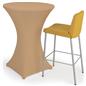 Bar height spandex table cover with fitted appearance