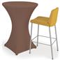 Bar height spandex table cover with elastic hemmed stitching