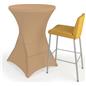 Round stretch table cover with overall height of 43 inches