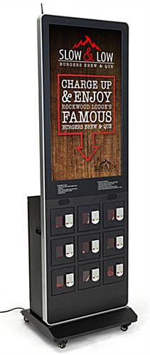 When Placed in a Public Area, This Digital Kiosk Charging Locker Becomes an Ideal Wayfinding Directory Digital kiosk charging locker with handles for easy mobility