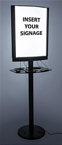 Commercial Phone Charging Station with Lightbox Frame - LED Illumination Attracts Passersby Illuminated commercial phone charging station with lightbox frame