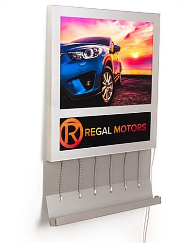 Wall Mount Light Box Charging Station With Device Shelf Silver wall mount light box charging station