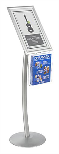 11" x 17" Silver Sign Stand with Literature Pocket Made of Clear Acrylic Material Curved 11" x 17" Silver Sign Stand with Literature Pocket