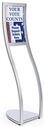 13-3/4"w x 52-1/2"h x 16-1/2-Inch, Silver Satin Finish "S" Shaped Poster Frame Sign Frames Feature Curved Design For 11" x 17" Posters