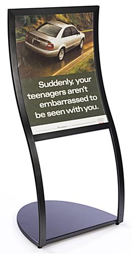 24-1/2 x 53 x 22-1/2-Inch, Black Finish "S" Shaped Poster Frame Menu Display Showcases A 22" x 28" Sign