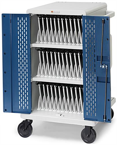 Laptop Charging Cart, Holds 36 Devices Steel Laptop Charging Cart