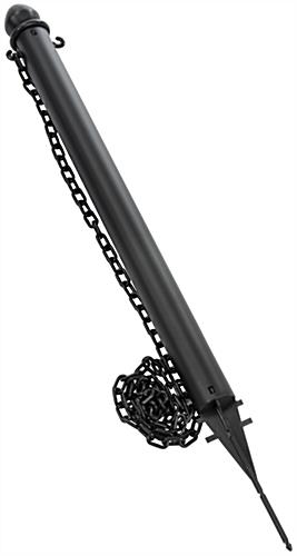 Full View of Plastic Ground Post Stanchions Black Plastic Ground Post Stanchions