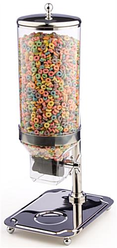 10 x 27 x 13-3/8-Inch, Round Stainless Steel Cereal Dispenser With Clear Acrylic Cylinder Cereal Dispenser: w/Portion Control System