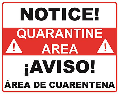 Bilingual Quarantine Posters with Digital UV Printing Method Set of 2 bilingual quarantine posters