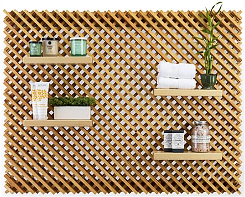 4 Shelf Large Retail Lattice Slatwall Panel Wall Set Large Retail Lattice Slatwall Panel Wall Set with 4 Shelves