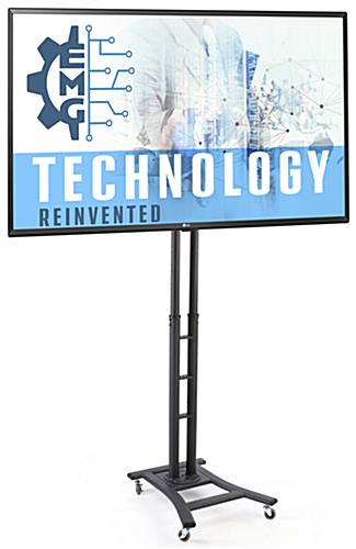 This Portable Digital Signage Is Great Way to Modernize Your Advertising 51 x 96 portable digital signage with black powder-coated finish and 49 inch LG TV