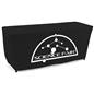 Black convertible table cover with custom printing and polyester material