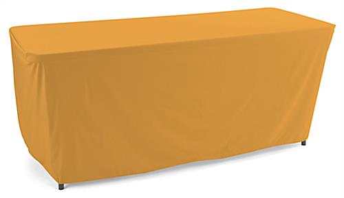 Use This Convertible Table Cloth at Your Next Trade Show Booth Rich gold color Convertible Table Cloth