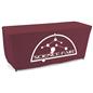 Purple convertible table cover with custom printing and polyester material