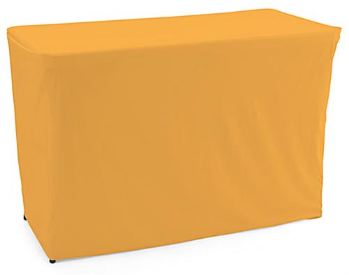 This Convertible Table Cloth is Ideal for Use at Trade Shows convertible table cloth with gold color