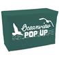 Convertible table cover with custom printing and forest green color