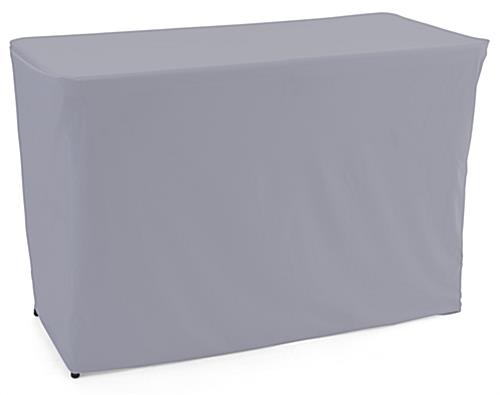 This Convertible Table Cloth is Great for Surface Coverage at Trade Shows Gray convertible table cloth