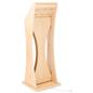 Wooden iPad kiosk with graphics with cord management