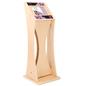 Wooden iPad kiosk with graphics with modern design