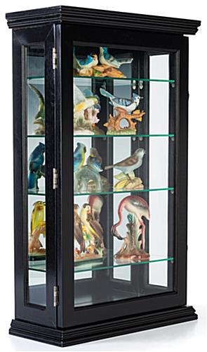Small Wood Curio Cabinet - Includes Lock & Key Locking small wood curio cabinet