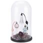 Dark brown finish glass dome with base