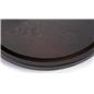 Glass dome wood bases have recessed groove