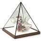 Lighted pyramid glass box with antique finish