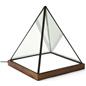 Lighted pyramid glass box with LED bottom panel
