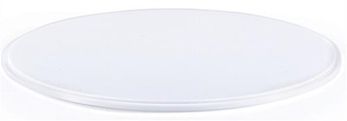 This White 12" Diameter DCR Series Product Display Base Firmly Holds Acrylic Cover 12" diameter DCR series product display base in white acrylic