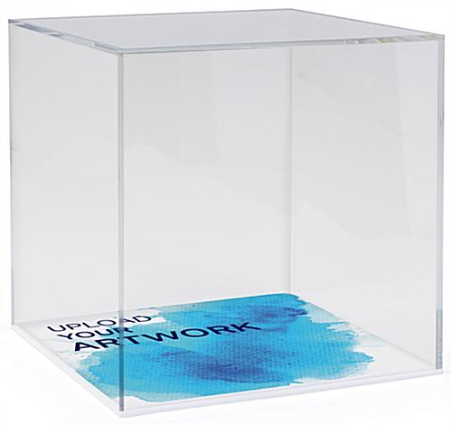 Small Clear Display Box with Printed Base - Great for Antique Vases Small clear display box with printed base and lift-off loading style