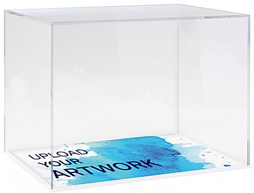 Acrylic Display Box case with Branded Base - Ideal for Displaying Model Airplanes Acrylic display box case with branded base in full color