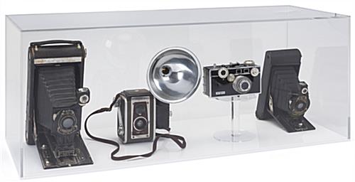 This Model Boat Display Will Keep Your Favorite Collectibles Free From Dust and Fingerprints Model boat display with clear acrylic lift off style cover