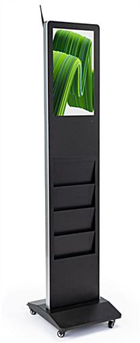 Freestanding Magazine Rack Digital Signage for Waiting Rooms Freestanding magazine rack digital signage with Bluetooth capability