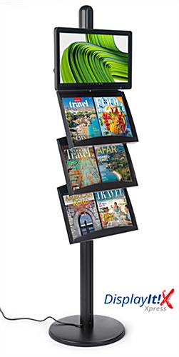 This Brochure Stand with Digital Sign Has WiFi and Bluetooth Included Brochure stand with digital sign with Android 7.1 operating system