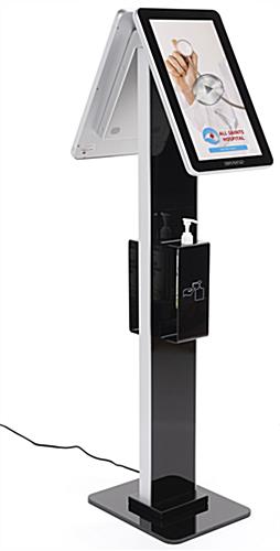 This Double Sided Digital Signage with Sanitizer Station Is Perfect for Hospitals and Medical Offices ADA compliant double sided digital signage with sanitizer station