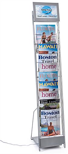 Digital signage video literature rack with 10 pockets