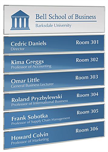 7-Panel Office Directory Set with One Header and Six Name Plates 7-Panel Office Directory with Header and Six Name Plates