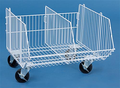 Mobile Wire Storage Basket has (4) Wheels Mobile Wire Storage