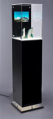 Digital Pedestal Vitrine for Dimly Lit Environments Bright LED Lit Digital Pedestal Vitrine
