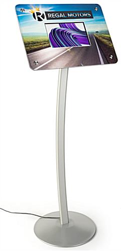 Small Digital Signage Stand, Use Wide Graphic Frame Area to Convey Brand Messing Small digital signage stand with custom printed graphic frame