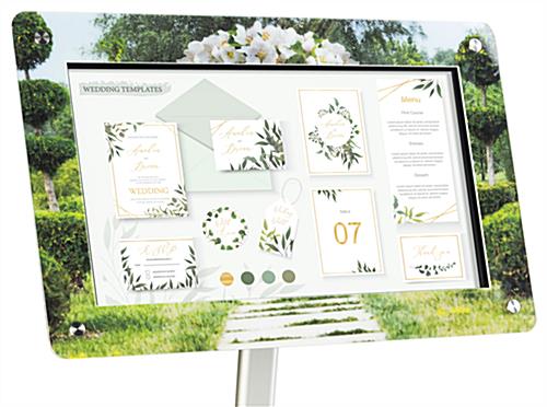 Custom Frame for DPF215 Digital Sign Stands, Create Exciting Brand Message Graphics Custom frame for DPF215 digital sign stands with full color graphics