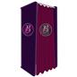 Custom graphic changing room booth with flame resistant fabric