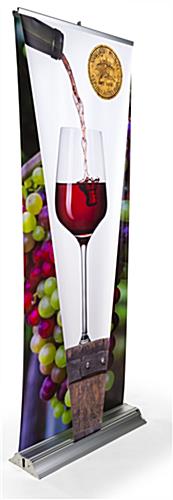 Layered 3D Retractable Banner Stand With Unique Inverted Pyramid Front Panel Layered 3D retractable banner stand with digitally printed dual graphics