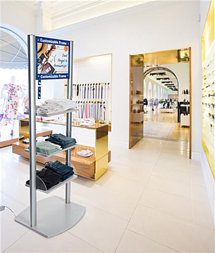 Retail Shelves with Branded Digital Sign for Product Promotion 73.25" Retail Shelves with Branded Digital Sign