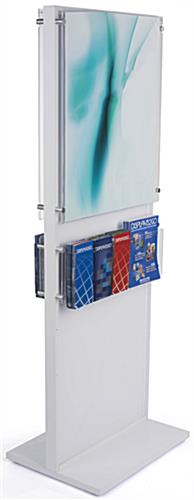 Poster and Brochure Combo Display with Removable Standoffs 66" Tall Poster and Brochure Combo Display