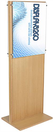 Freestanding Double-Sided Oak Poster Holder Double-Sided Oak Poster Holder for 22" x 28" Images